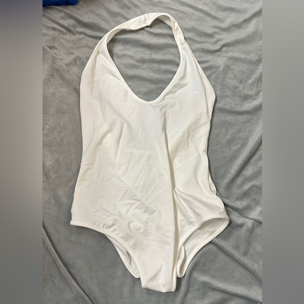 White Halter Bodysuit